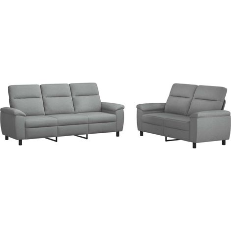 Sofa-Set 2 pcs Hellgrau Stoff vidaXL