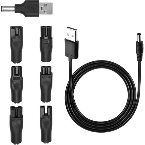 USB Chargeur de Rasoir Câble, 8 Pcs 5V USB Câble d'alimentation, Câble Universel pour Rasoir Électrique, Tondeuse à Cheveux et Appareils de Soins Corporels (1/5)