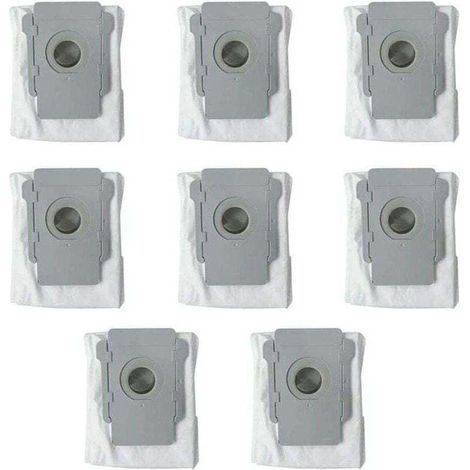 8-pack of disposable replacement dust bags for iRobot Roomba i7 i7+ / i7 Plus E5 E6 E7 S9 robotic vacuum cleaners, including cleaning station and accessory set for dust bags--DTEKGAZ