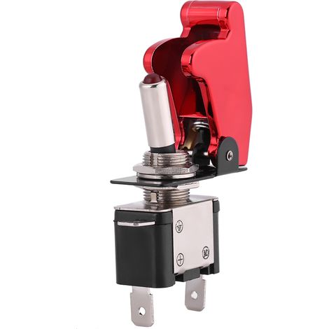 Interrupteur à bascule SPST 12V 20A avec voyant LED rouge pour voiture de course, commande marche/arrêt (1/5)