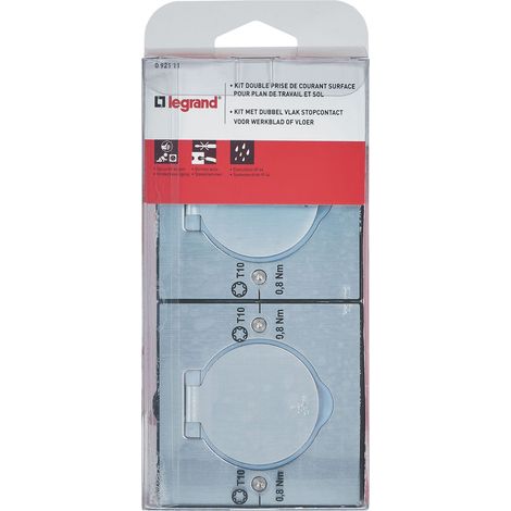 Legrand – Double prise de sol inox étanche IP44 – Clapet de protection 180° – Installation intérieure/extérieure – Boîte à encastrer incluse (1/7)