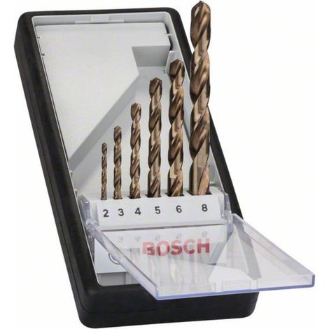 Bosch – Foret à métaux 2607019924 HSS-Co – Set de 6 pièces 2-8 mm – Norme DIN 338 – Pour acier inoxydable et allié