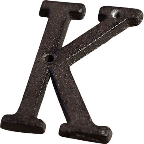 Placa antigua de hierro fundido para número de casa. Estilo rústico. Dimensiones: 7,5 x 4,5 cm. Incluye 10 números, 26 letras, símbolos de la A a la Z y 2 tornillos para su montaje. (1/5)