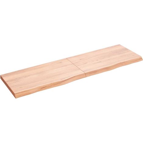 Tischplatte Hellbraun 140x40x(2-4)cm Massivholz Eiche Behandelt