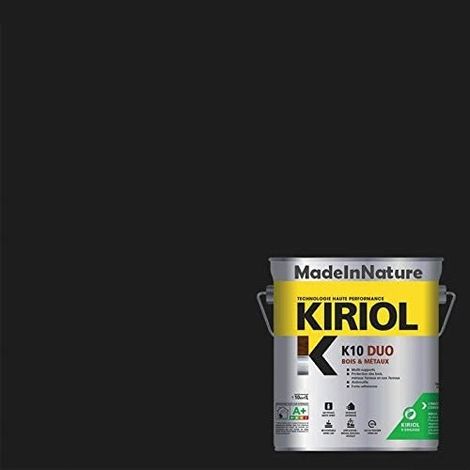 Peinture Bois et Métaux, Sous couche et Finition, Antirouille, sur Fer, Acier, Galvanisé, même rouillés, très opacifiant - 0.75 litre - RAL 9017. (1/4)