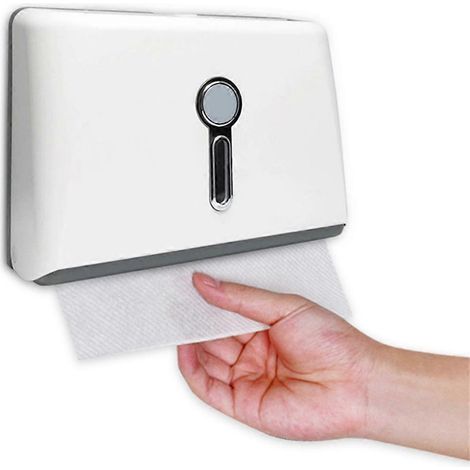 Lot de 2 distributeurs d'essuie-tout professionnels à fixation murale adhésive, sans perçage, avec verrouillage, pour cuisine. (1/5)