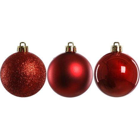 TrendLine Weihnachtskugeln bruchfest, langlebig Ø 6, 8 10 cm rot 26 Stück Hängedekoration (1/3)