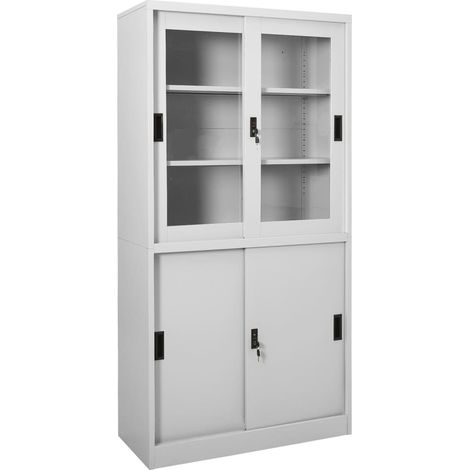 Armadio con Anta Scorrevole Grigio Chiaro 90x40x180 cm Acciaio vidaXL