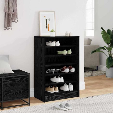 Schuhschrank Schwarz Eichen-Optik 60 x 35 x 92 cm Holzwerkstoff