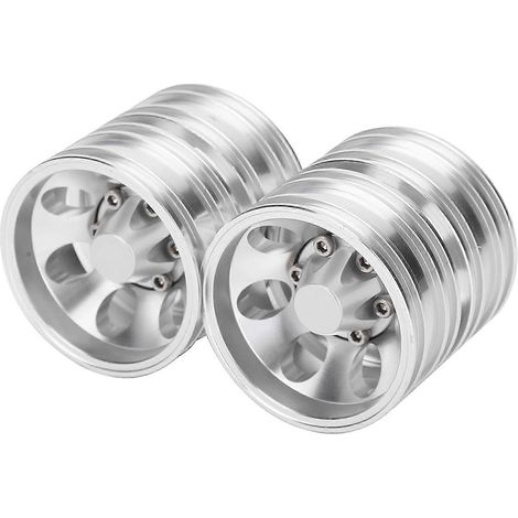 RiToEasysports 2 jantes avant et arrière pour remorque RC, moyeu de roue de voiture RC à 7 rayons, compatible avec camion tracteur 114 (moyeu avant) (1/5)