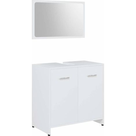Maison Exclusive - Ensemble de meubles de salle de bain Blanc Bois d'ingénierie (1/5)