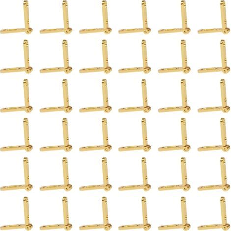 30 Pièces Mini Charnière pour Boite en Bois 3 x 3 cm Petite Charnière Invisible Or charnière Cachée de Meuble en Alliage de Zinc avec Vis pour Petit Meubles (1/5)