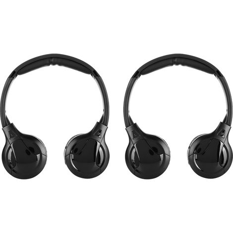 Casque stéréo infrarouge sans fil à 2 canaux, adapté aux lecteurs DVD pour appuie-tête de voiture. (1/5)
