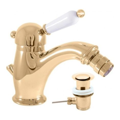 Mitigeur bidet LABE avec siphon en laiton doré (1/4)