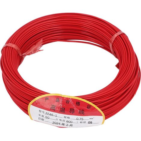 Bobina detectora de bucle de 0,75 mm², hilo de cobre libre de oxígeno, cable con revestimiento de PTFE para vehículos, 50 m, 600 V (1/5)