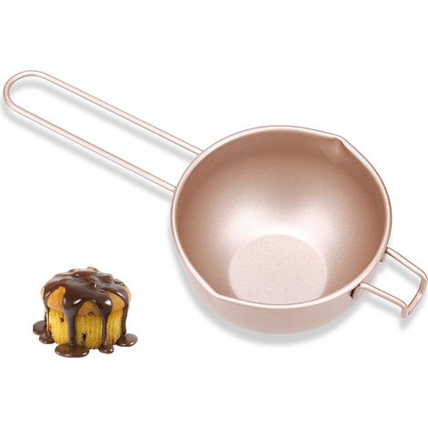 Bol Bain Marie Chaudière à Double Fusion ChaudièRes Universelles en Acier Carbone Récipient à Bain-Marie 450 ml à Fondre Chocolat Beurre Fromage Faramel Bonbons et Lait Miel Chauffage (1/5)