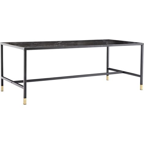 Table Basse Design en Verre "Dipp" 130cm Noir (1/5)