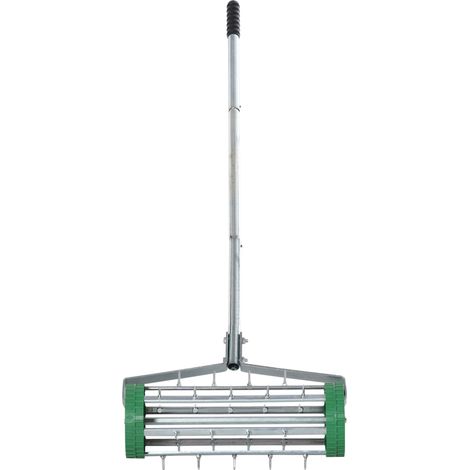 Aérateur de pelouse à rouleau, scarificateur manuel à pointes, manche réglable, largeur 42,5 cm, acier galvanisé, pour gazon dense et vert - CHICFURN (1/5)