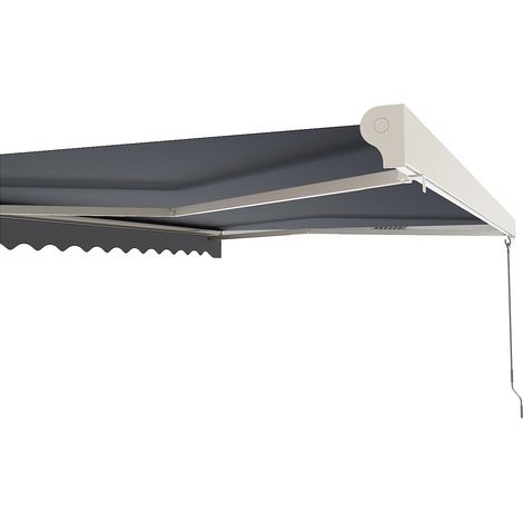 Store banne motorisé avec semi-coffre 5 x 3 m - anthracite - COFANA (1/4)