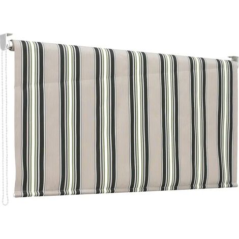Tenda da sole 200x300 cm con catenella da esterno rigato verde a caduta avvolgibile