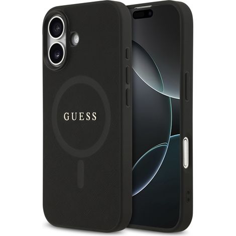 Étui Guess Saffiano Classic Logo MagSafe pour iPhone 17 Noir (1/5)
