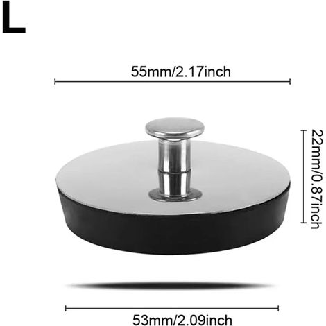 (L-2PCS) Rubber Bath Plug Stainless Steel Kitchen Sink Plugs Universal Leakproof Stopper Washbasin Water Stopper Bathroom Supplies (1/4)