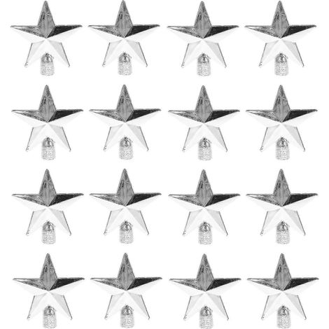 20 étoiles de Noël pour décorer votre sapin, cadeaux de fête de Noël-6X5.5X1CM-Silver (1/2)