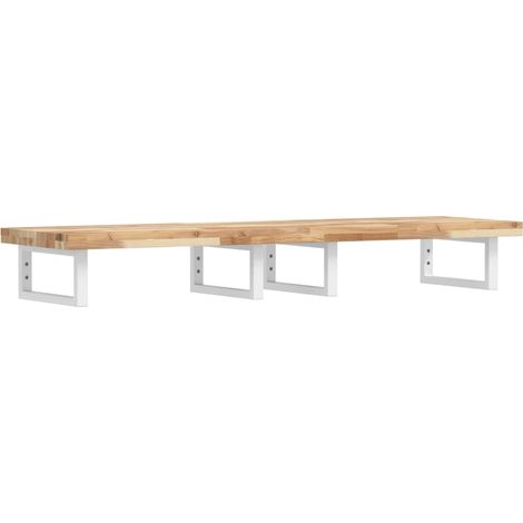 Maison Exclusive - Étagère de vasque murale acier et bois massif d'acacia (1/5)