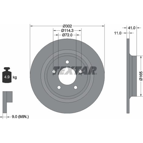 Lot de 2 Disques de frein Textar 92148200 MAZDA C23Y26251A C26Y26251 C26Y26251A
