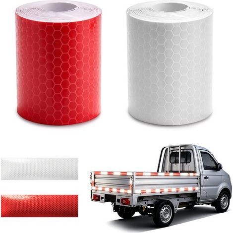 Adesivi riflettenti 5 x 300 cm Strisce per auto resistenti Nastro di sicurezza riflettente molto resistente per una migliore visibilità notturna Bicicletta (1/5)