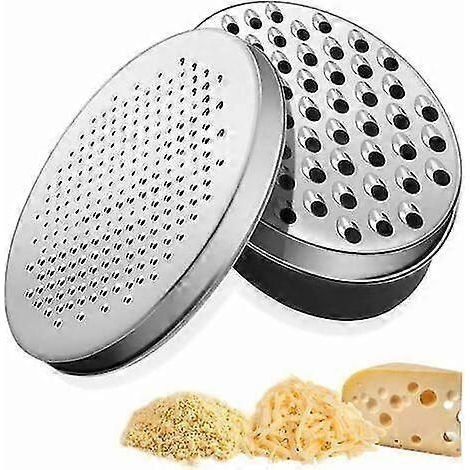 Râpe à fromage, râpe ovale, râpe à fromage avec récipient, râpe à chocolat en acier inoxydable, râpe à légumes avec boîte de rangement (1/4)