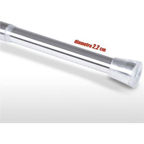 Barra telescópica para cortina de ducha de 70 cm a 120 cm en aluminio cromado. (1/3)