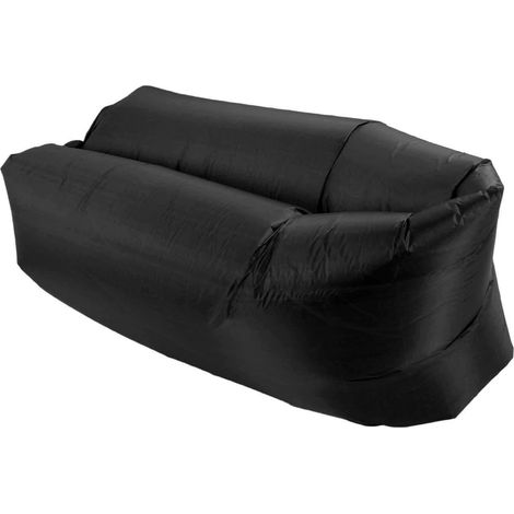 Faltbares und tragbares aufblasbares Schlafsofa mit Aufbewahrungstasche, ideal zum Campen, schwarz. (1/4)