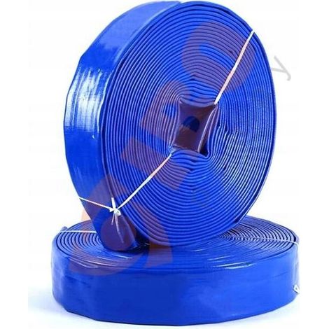 Tuyau d'incendie 2" – 50 m – Bleu – Haute qualité – Résistant à l'abrasion – Pour l'eau propre et l'eau sale (1/5)