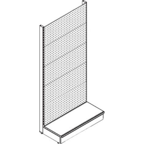 Scaffale market a parete schienale forato ral 9016 cm 100 h.cm 215