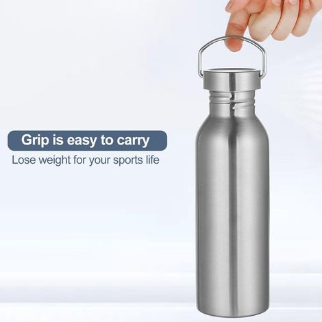 Isolierte Sportflasche aus Edelstahl, hält Wasser heiß und kalt, mit auslaufsicherem Verschluss, ideal für Picknicks, Camping und Reisen. (1/5)
