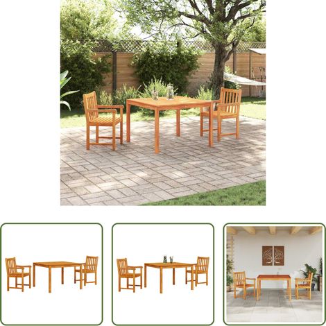 vidaXL Gartenstühle - Garten Essgruppe 3 pcs Braun Massivholz Akazie (1/5)