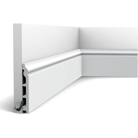 Battiscopa Orac Decor SX118-RAL9003 LUXXUS CONTOUR zoccolino modanatura tipo stucco preverniciata design classico bianco segnale 2m (1/9)