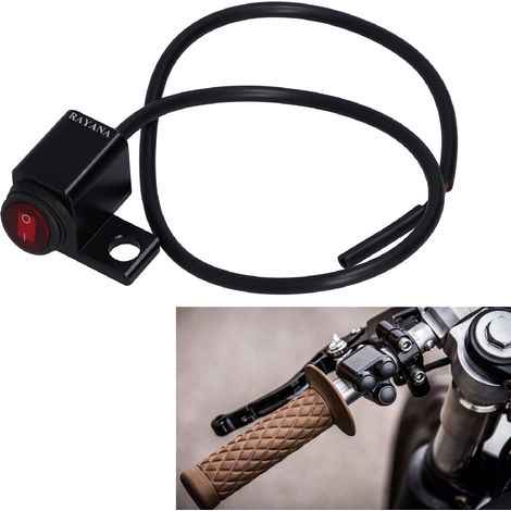 Ein-/Ausschalter für Motorradlenker, kompatibel mit einem 10-mm-Montageloch auf der rechten Seite (für die Montage auf der linken Seite), linke Seite. (1/5)