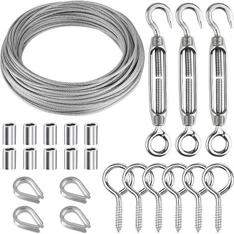 Garden Wire Rope Kit 304 Stainless Steel M5 Tensioner Cable Sewing Rope (1/5)