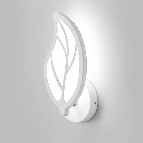 Applique Murale LED 12W Blanc - Plafonnier Feuille Style Art Déco - Éclairage Salle de Bain & Chambre Enfant - Lumière Blanche Chaude (1/5)