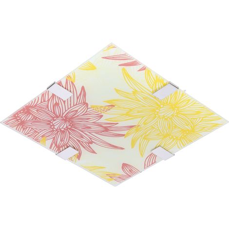 Plafonnier LED Candellux Georgia 30x30 10W chromé verre (1/4)