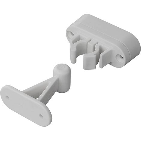Butée de porte avec pince flexible, 2 pièces, grise