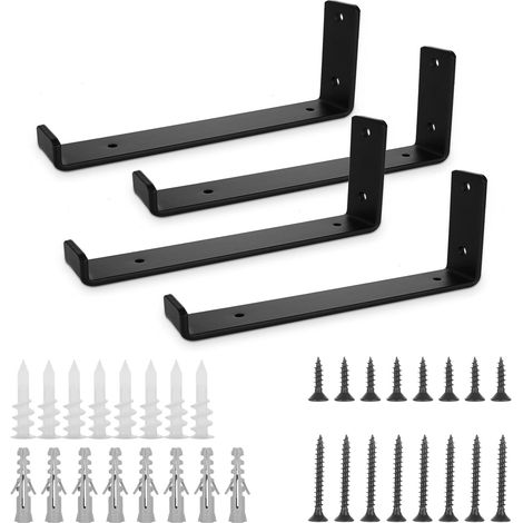 4 Pack Heavy Duty Shelf Brackets   225x110x40mm Metal Scaffold Board Shelf Brackets, Industrial, Includes Screws  and  Anchors (1/5)