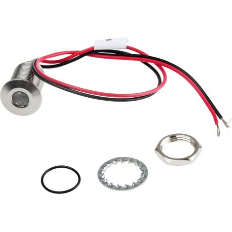 Voyant de panneau à LED LED lumineux Rouge RS PRO, dia. 10mm, 10.8 13.2V c.c., IP67 ( Prix pour 1 )