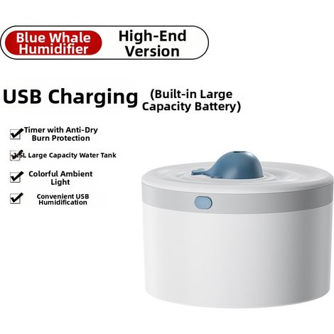 Umidificatore ricaricabile tramite USB Blue Whale, nebulizzatore grande, silenzioso, lunga durata della batteria - ALTRO (1/3)