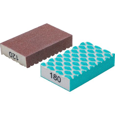 Esponja abrasiva BGS DIY grano 120 y 180 115x68x25 mm (1/4)