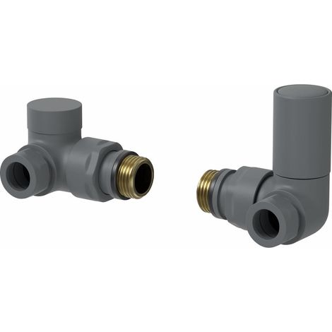 DuraTherm Corner Anthracite Radiator Valve Pack - 15mm (1/4)