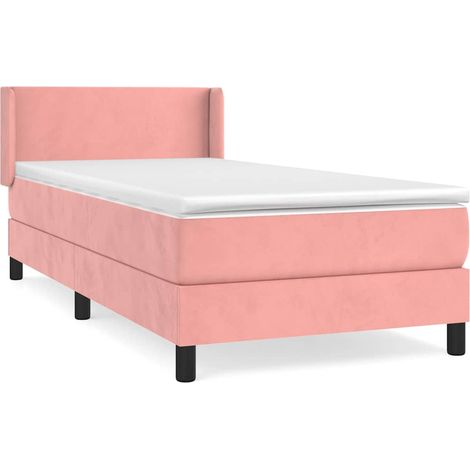 Maison Exclusive - Sommier à lattes de lit et matelas Rose 80x200 cm Velours (1/5)