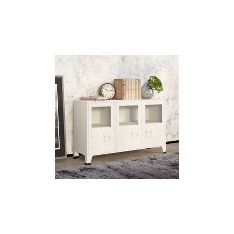 Buffet industriel Blanc 105x35x62 Métal et verre (1/5)